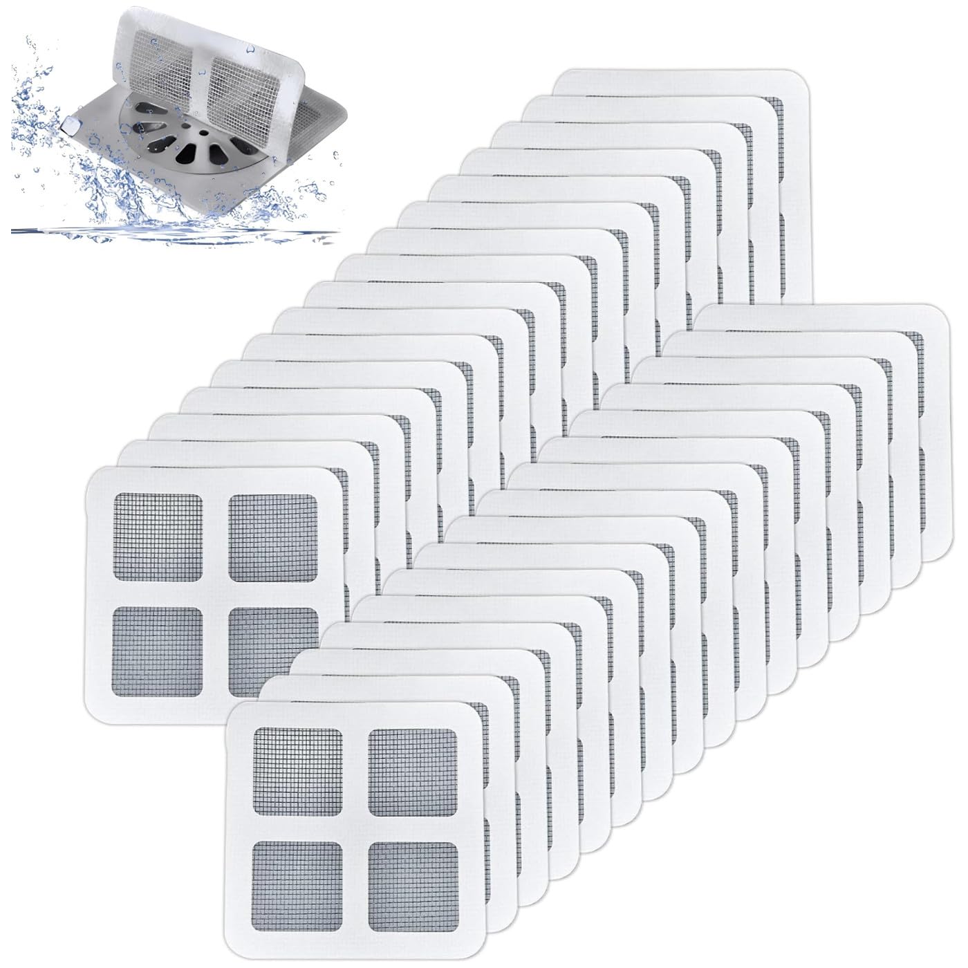 Bessy shop Floor Drain Sticker,100PCS Shower Hair Catcher Sink Drain Cover Mesh Stickers for Bathroom Accessories Apartment Essentials for Kitchen, Sink, Bathtub