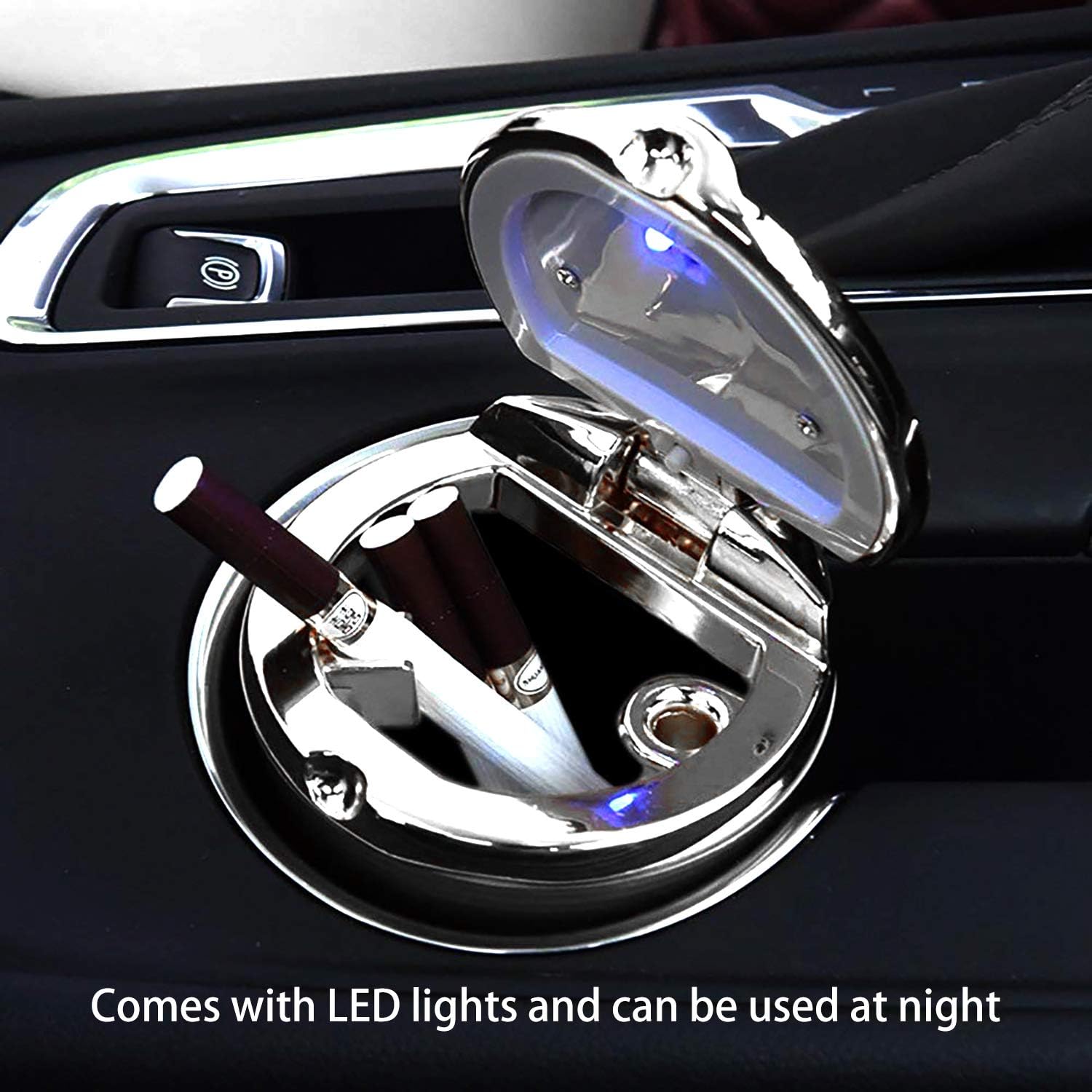 Car Cigarette Ashtray, iUKUS Stainless Auto Car Cigarette Ashtray with