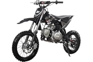 X-PRO X27 125cc Dirt Bike with 4-Speed Semi-Automatic Transmission, Kick Start, Big 14"/12" Tires! Cradle Type Steel Tube Frame! (Black)