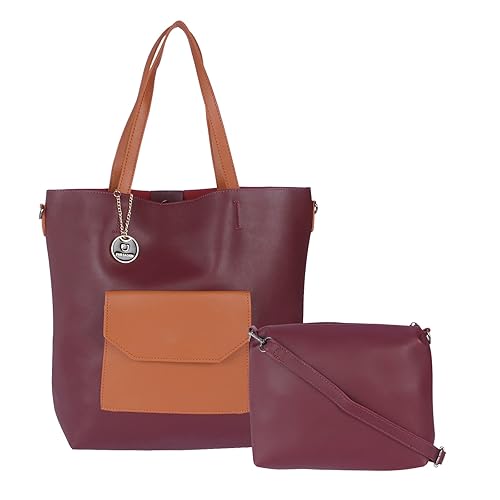 Fur Jaden Maroon Tote Bag for Women