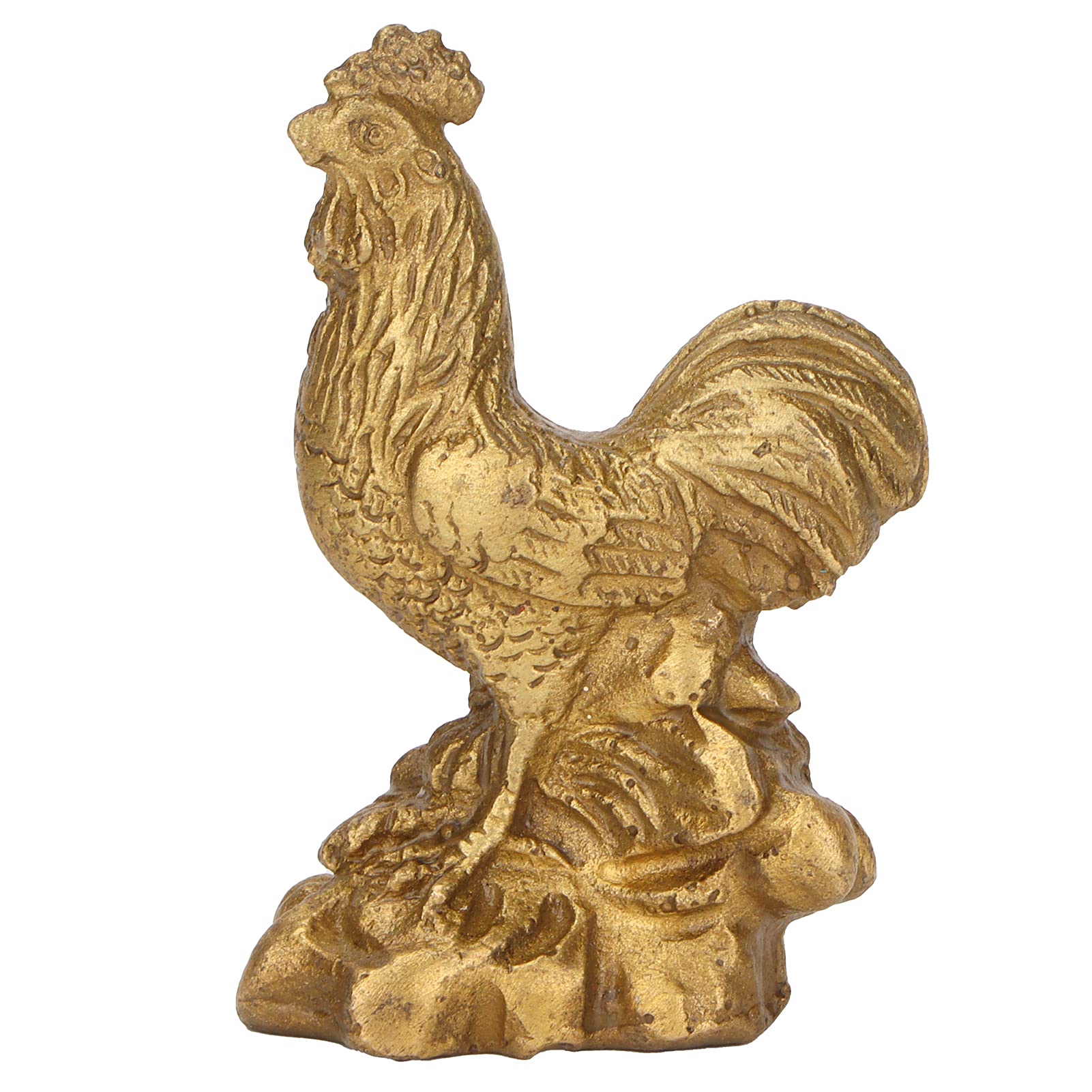 Voluxe Brass Rooster Statue, Rooster Sculpture Figurine Bird Figurine Brass Handicraft Ornaments Rooster Figurine Beautiful for Indoor