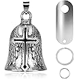 vvag Motorcycle Bell Durable Guardian Angel Bell Hanger Biker Bell with Keychain Ring Motorcycle Accessories for Women