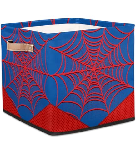 Marvel Spider-Man Kids Toy Storage Boxes – Set Of 4 Fabric Cubes, For Shelves, Closets, & Organizing