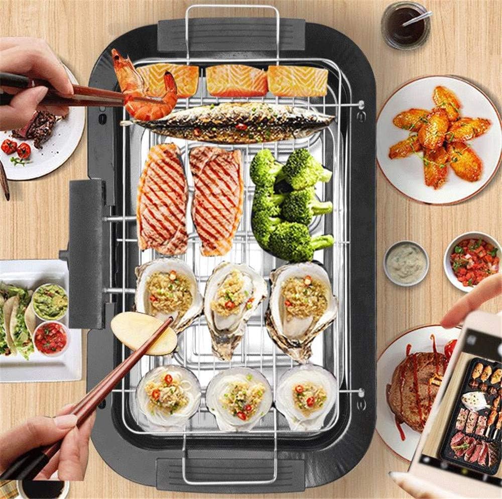 review Xinrangxin 2000W Outdoor Portable Smokeless Barbecue Grills, Adjustable Temperature Control, Make Tender Char-Grilled Meals Inside with Virtually No Smoke