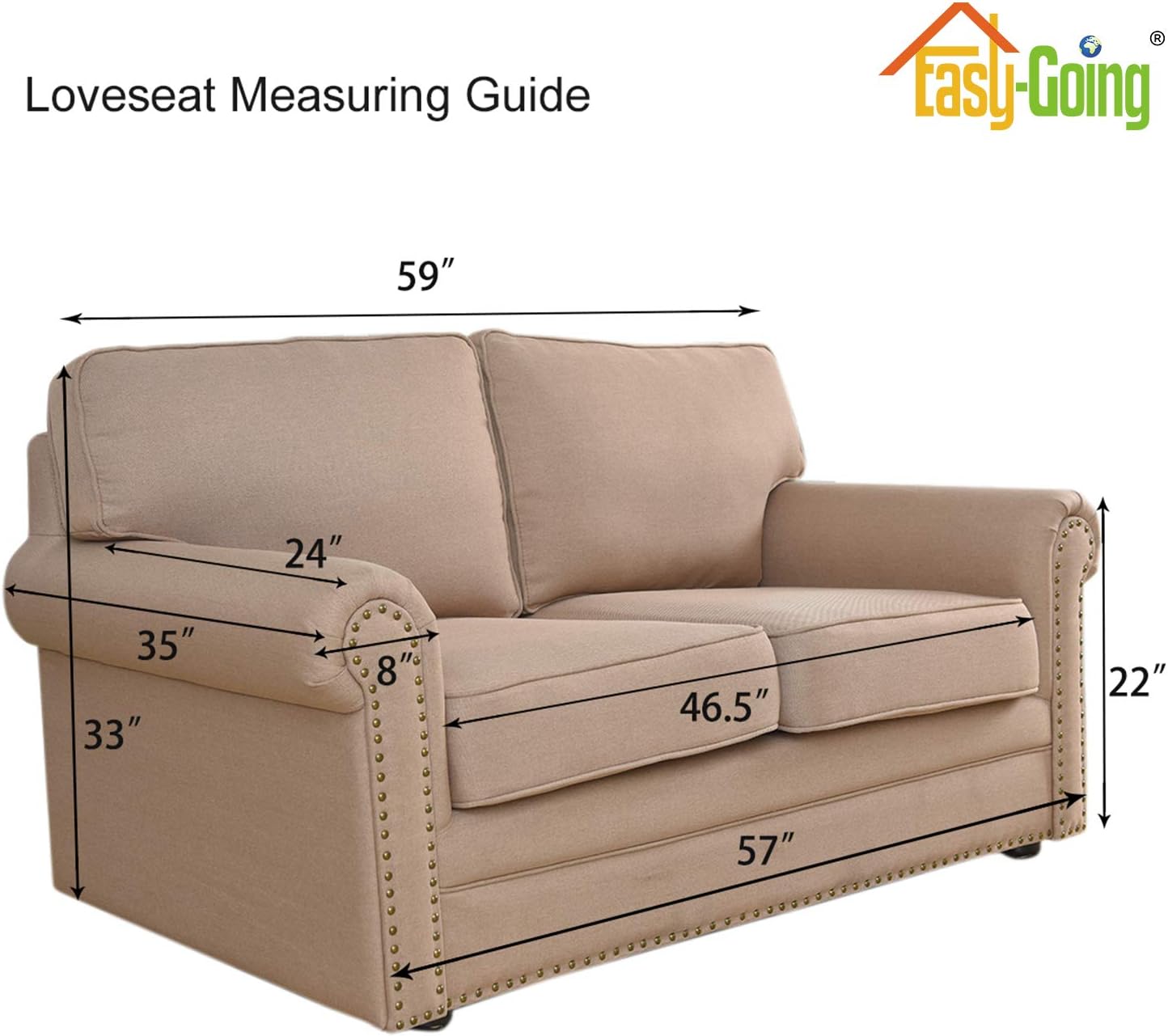 Easy-Going Stretch Loveseat Slipcover 1-Piece Sofa Cover Furniture Protector Couch Soft with Elastic Bottom for Kids Polyester Spandex Jacquard Fabric Small Checks(Loveseat, Navy): Kitchen & Dining