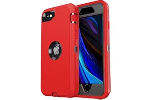 jaroco for iPhone SE Case 2022/2020,iPhone 8/7 [Shockproof] [Dropproof] [Dust-Proof] [Military Grade Drop Tested] with Non-Slip Removable iPhone SE 2022 Case 4.7 Inch-Red