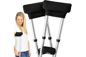 Vive Premium Crutch Pads & Hand Grips - Comfortable, Breathable, Machine Washable Padding - Moisture Wicking & Odor Reducing Pillow Accessory Covers for Adult & Youth Walking Crutches