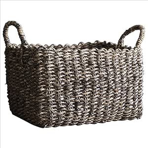 QIANDING SNL Paja Natural Canasta de Almacenamiento Cesta de la Cesta