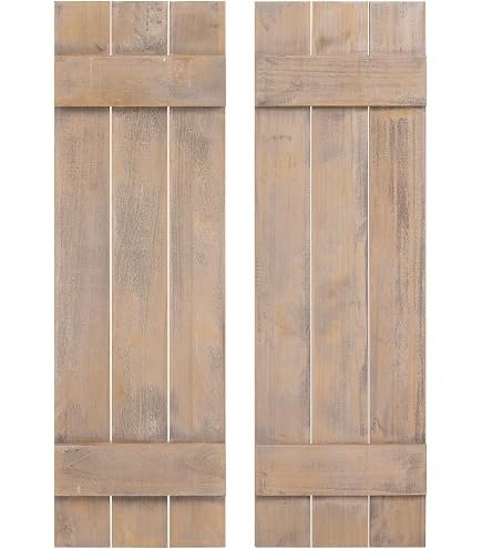 Dogberry 14x48 Inch Board & Batten Shutters - Unfinished Cedar Exterior Shutters Pair - View #4