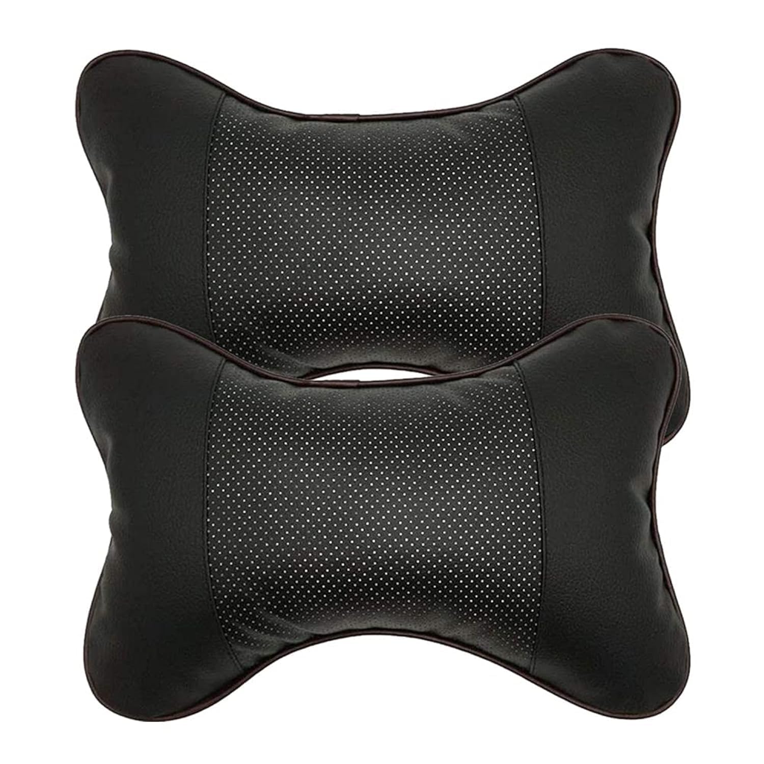 BETOY 2 Pieces Double-Sided Leather Neck Pillow Car Neck Pillows for Car Seat Headrest Cushion 26 * 19cm Car Neck Cushion Travel Head Neck Rest, Car Seat Head Cushion, Safety Neck Headrest Pillow