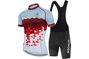 spocyclife Cycling Jersey Set Men Short Sleeve Set MTB Cycling Bibs with Gel Padded Quick-Dry Summer men's cycling clothing