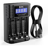 EBL Universal Battery Charger, 1.5V &amp; 1.2V AA AAA Battery Charger with Type-C Fast Charging, Independent Slot for 1.5V 1.2V Ni-MH/Ni-CD Rechargeable AA AAA Batteries