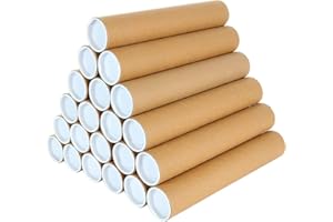 ACXFOND 20-Pack Mailing Tubes 12x2 inch Long Cardboard Poster Tubes, Shipping Tubes, Kraft Paper Poster PaperTube for Shippin
