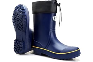 HSBDNZQ Rain Boots for Men, Waterproof Mens Rubber Boots with PVC Unique Design, Comfort Lightweight Work Mud Boots, Resistant Durable Slip Garden Boots for Farming Gardening Fishing