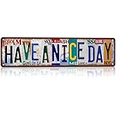 CHCdecor Vintage Have A Nice Day Street Sign Wall Decor Metal Tin Signs for Bar Home Bedroom Garage,16x4 Inch Aluminium