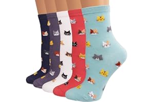 Ambielly Cute Animal Design Women's Casual Comfortable Cotton Crew Socks