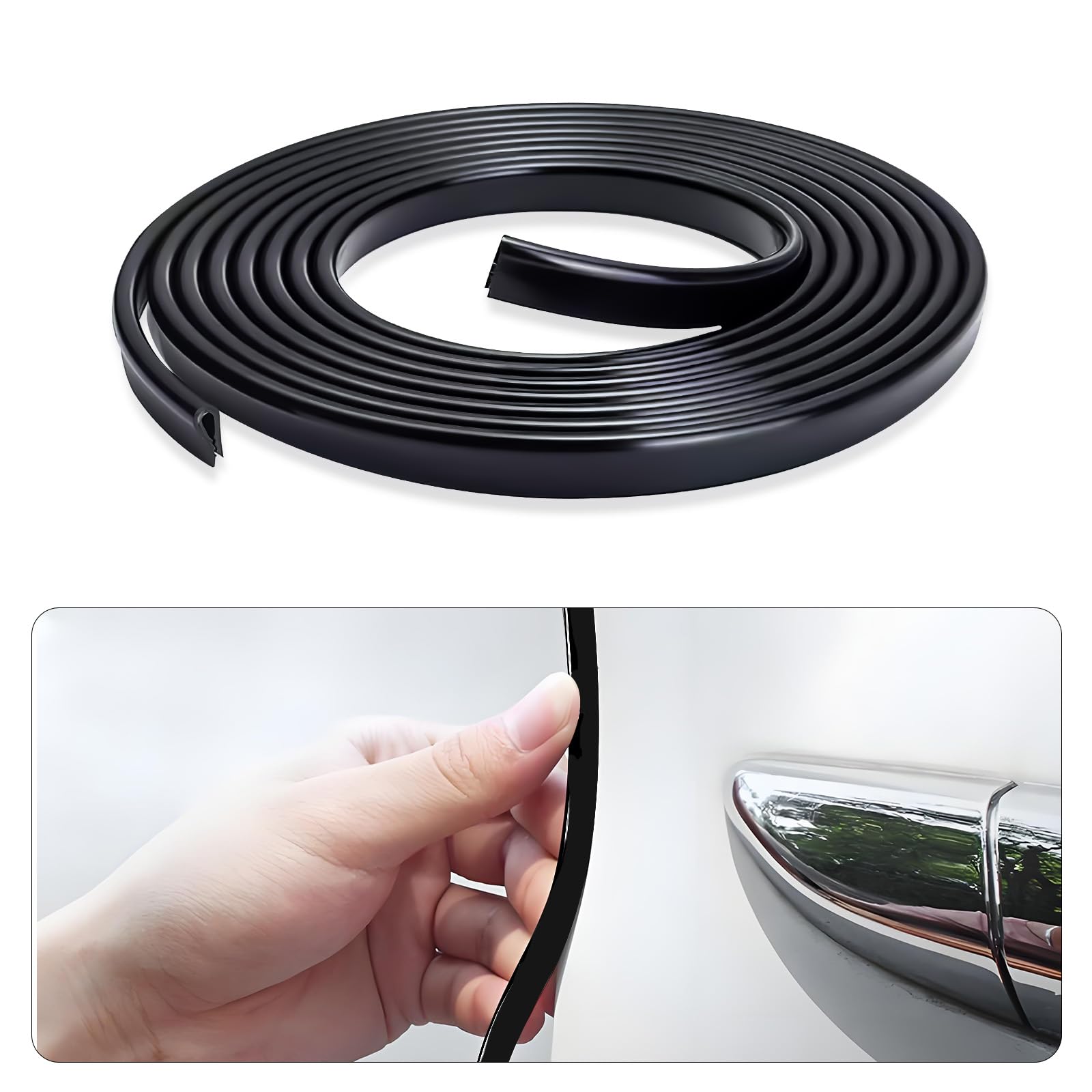 Photo 1 of Wogomz Car Door Edge Guard, 16.4Ft (5M) U Shape Rubber Seal Edge Trim Vehicle Door Protector, Anti-Collision Automotive Protection Door Edge Guard Trim, Universal Car Accessories (Black)