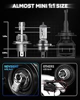 NOVSIGHT H4 LED Headlight Bulb 90W 30000LM 6500K 12V with Fan Pack of 2 view 2