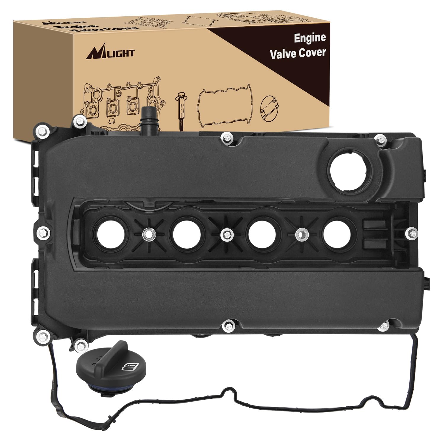 Nilight Engine Valve Cover Set for Chevy Cruze 2010 2011 2012 2013 2014 2015 2016, Sonic 2012-2018, 