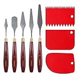 CONDA 5 Pcs Palette Knife Painting with 3 Plastic