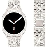 SUPOIX Band with Case Compatible for Samsung Galaxy Watch 8/7/6 40mm 44mm, 20mm Women Bling Replacement Strap & PC Protective Bumper Face Cover for Galaxy Watch 8/7/6 (Size Optional)