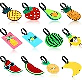 Chivao 12 Pcs Funny Luggage Tags for Suitcase Cute Travel Baggage Bag Tags Colorful Identify Labels for Women Men(Fruit Style)