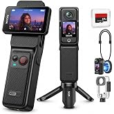 SJCAM C400 4K 64GB Pocket Vlogging Camera Handheld Vlog,7H Recording Streaming Action cam for Travel and Trips,6-Axis Gyro + EIS Stabalization, 2.29'' RotableTouch Screen,30M Underwater