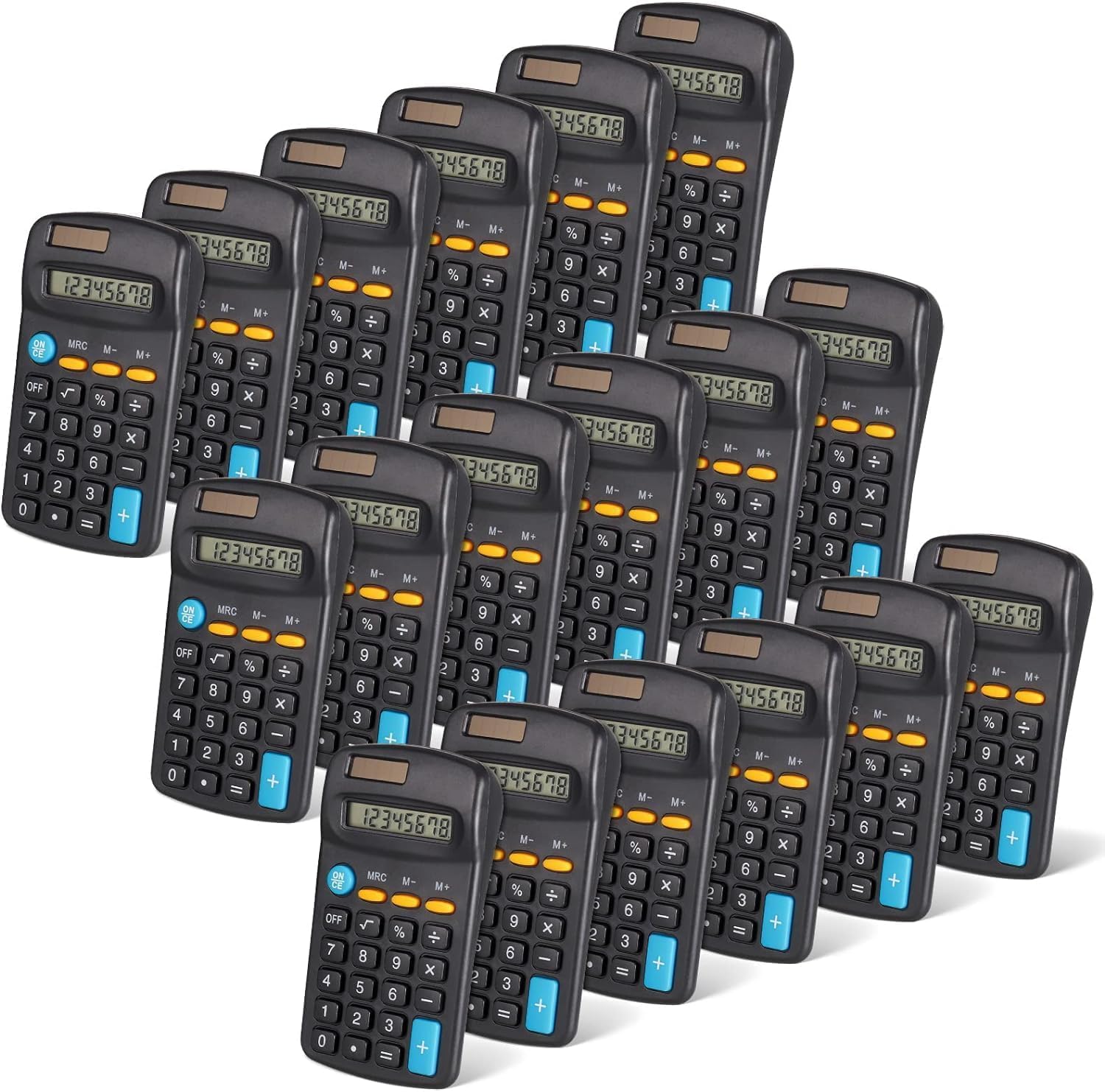 20 Pieces Pocket Calculator Bulk, Small Basic 4 Function Calculators, Mini 8 Digit Display Hand Held Calculator for Student Kids School Home Office Desktop Accounting Tools (Black)