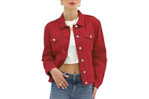 Argstar Denim Jacket for Women Button Up Long Sleeve with Pockets (Available in Inner Pockets)