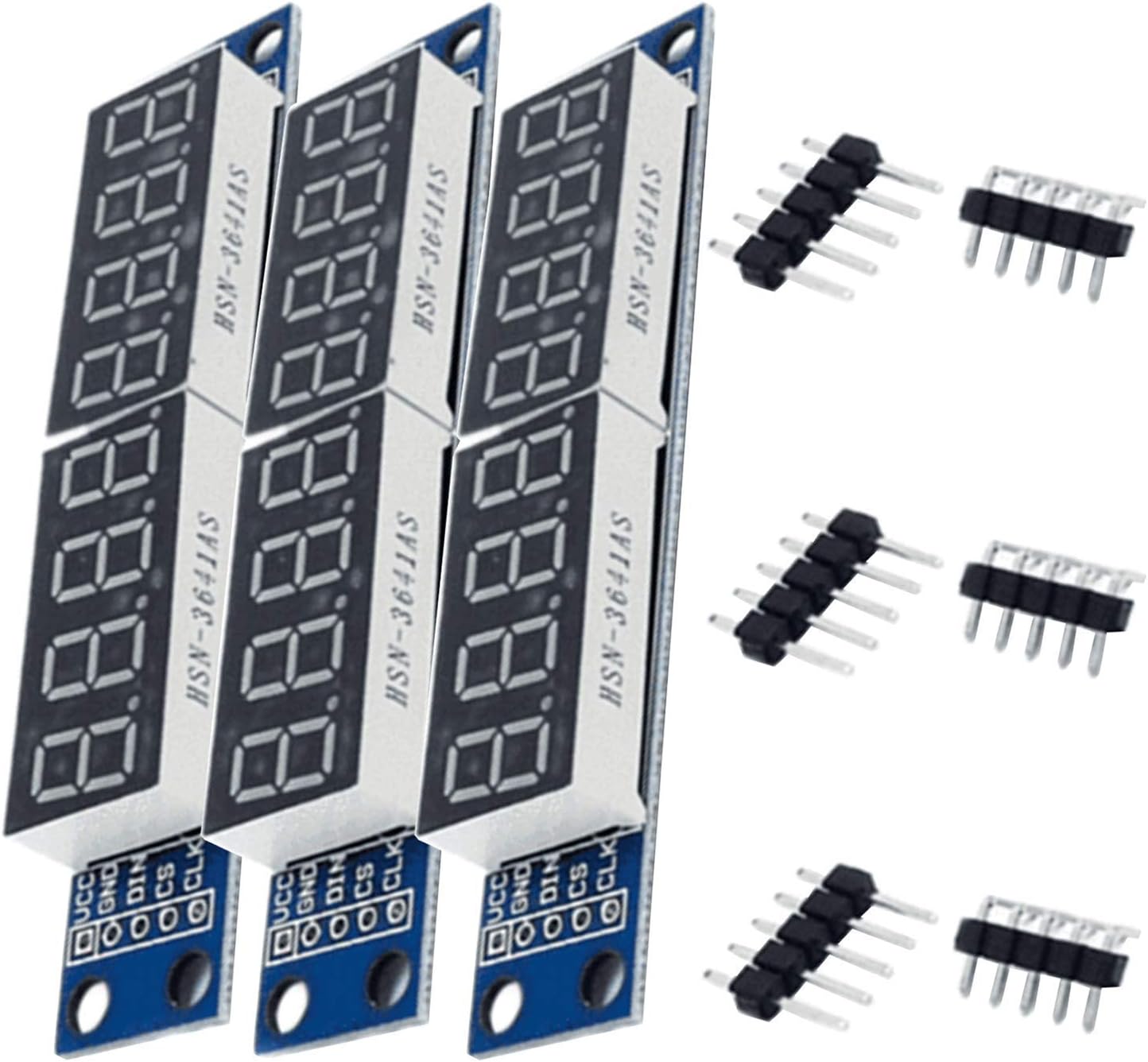AZDelivery 3 x LED Display 8 Digits 7 Segment MAX7219 Module for Arduino and Raspberry Pi including free eBook