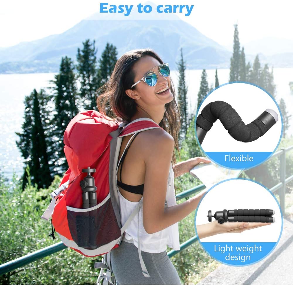 UBeesize Phone Tripod, Portable and Flexible Tripod with Wireless Remote and Universal Clip, Compatible with iPhone/ Android/ Camera, Cell Phone Tripod Stand for Video Recording
