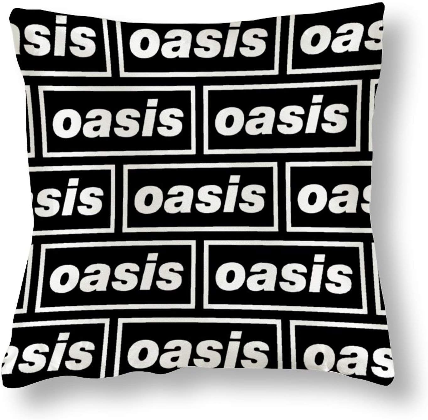 Rockfeeltee Soft Satin Throw Pillow Case Oasis Logo Home Decor Pillow Cases Cushion Cover 18''×18''