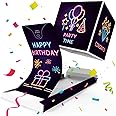 Notta&Belle FEEL LOVE EVERY MINUTE «BOOM» Happy Birthday Exploding Confetti Surprise Card (Neon), Prank Box Pop Up Explosion