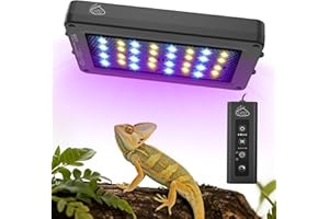 QZQ UVB Light for Reptiles, 24W LED UVA UVB Reptile Lamp with Dimming and 4 Lighting Modes, New Mode 24/7 Timer, Adjustable Brightness, LED Light for Bearded Dragon, Gecko, Tortoise, Lizard