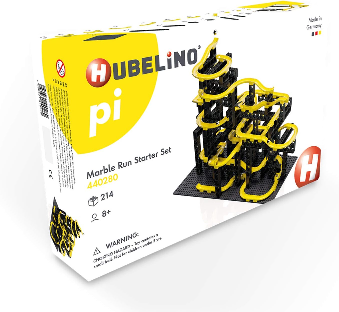 Hubelino Pi 440280 Marble Run Starter Set, Compatible with popular bulding block system