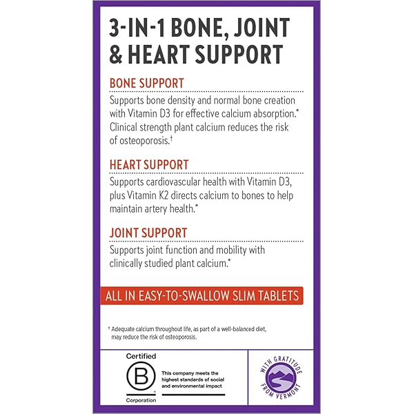 NEW CHAPTER CALCIUM SUPPLEMENT – BONE STRENGTH ORGANIC CALCIUM WITH MAGNESIUM, VITAMIN D3+K2, 70+ TRACE MINERALS FOR BONE HEALTH, GLUTEN FREE, EASY TO SWALLOW SLIM TABLETS – 180 COUNT