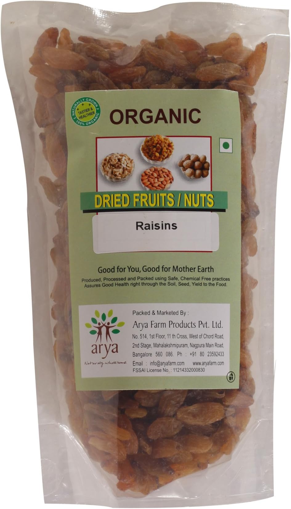 Arya Farm Organic Raisins, 200g
