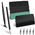 GISSVOGEEK Window Film Kit, 5 Pcs Window Tint Film Installation Tools, Car Windows Privacy Film Installation Tint Kit, Vinyl Wrap Tools, Felt Squeegee, Micro Squeegee, Craft Knife