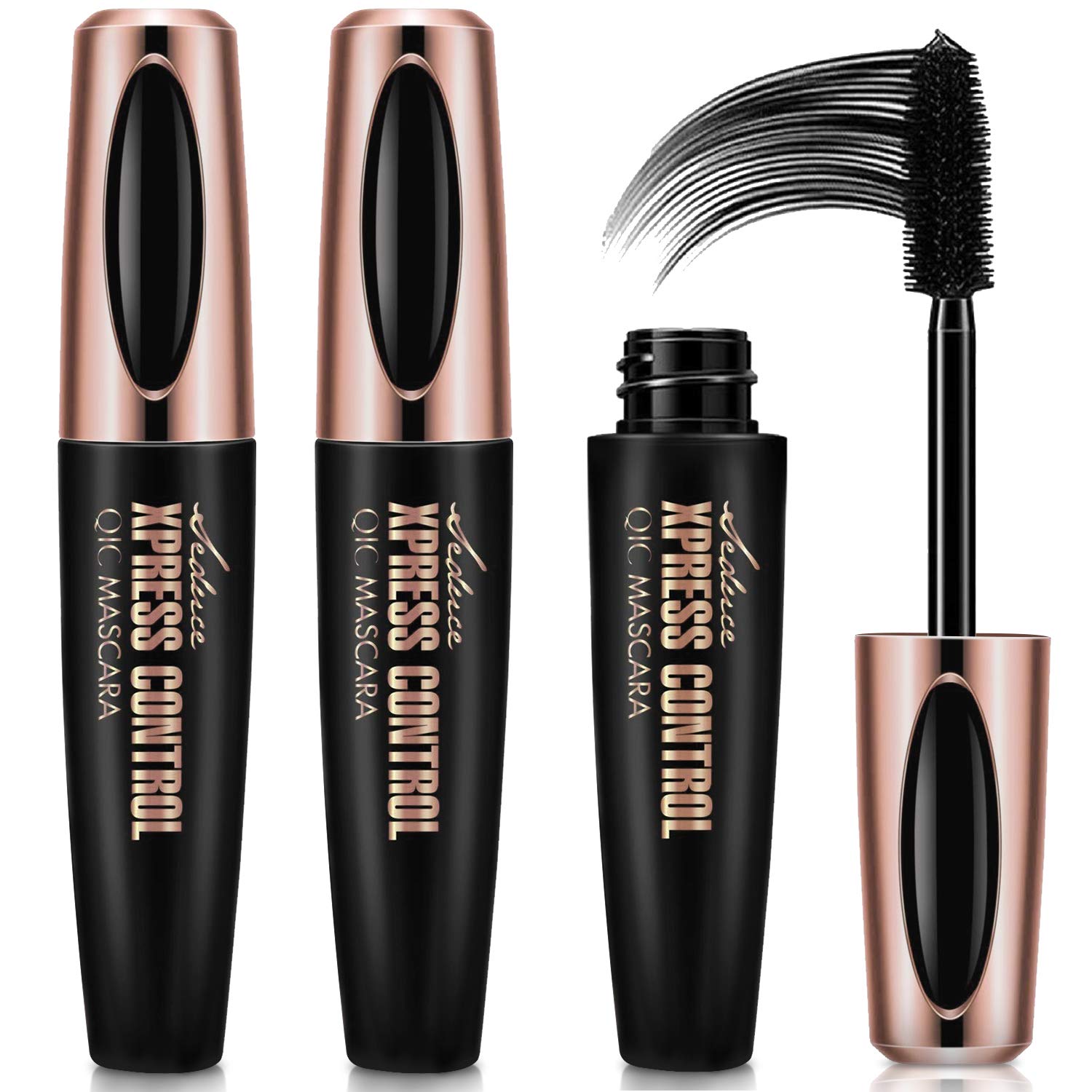 2PCS 4D Silk Fiber Eyelash Mascara Waterproof, Extra Long Lash Mascara, Lengthening and Thick, Long Lasting, Smudge-Proof, Voluminous Eyelashes, Natural Extension Mascara : Beauty