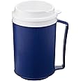 Sammons Preston Insulated Mug with Tumbler Lid, Durable Container for Hot and Cold Liquid Beverages, Tea, Smoothies, 12 oz Blue Travel Coffee Cup with Lid for Elderly, Disabled, Handicapped, Weak Grip