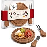 KinShare Storage-ready Acasia Cheese Board Set, 6-Inch Mini Personal Charcuterie Tray, Gift-ready for Wedding, Bridal &amp; Baby Shower Party