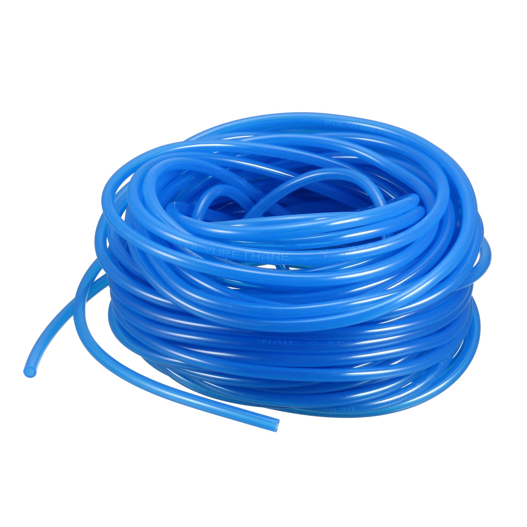 sourcingmap Pneumatic Air Tubing, 4mm OD x 2.5mm ID 15m(590 Inch) PU Polyurethane Air Compressor Tubing Hose Pipe Blue