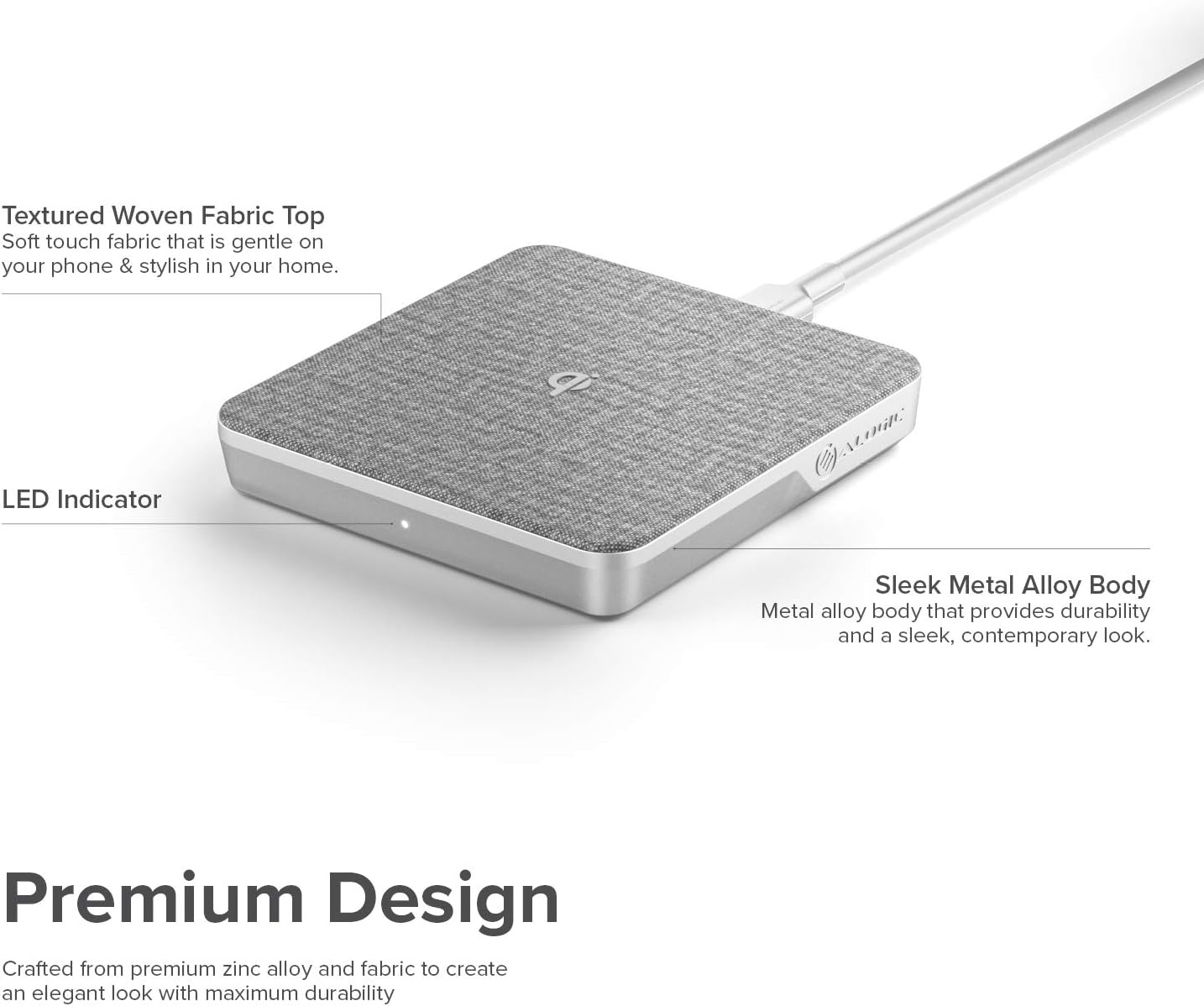 ALOGIC 10W Ultra Power Wireless Charging Pad for iPhone 13/13 Pro/Max/13 Mini, AirPods/AirPods Pro - Image 3
