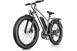 Funhang Electric Bike for Adults, Peak 1000W Ebike, 25MPH 60Miles Electric Mountain Bike, 26" Fat Tire Electric Bicycle with 48V 13AH Battery, Rear Rack, Front Suspension, 7 Speed, UL 2849 Certified