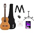 Fender Acoustic Guitar Kit Starter Pack Classical Guitar, Small Beginner Guitar (3/4 Size) with Nylon Strings (Easier on Fingers), Includes Guitar Bag, Guitar Strap, and More