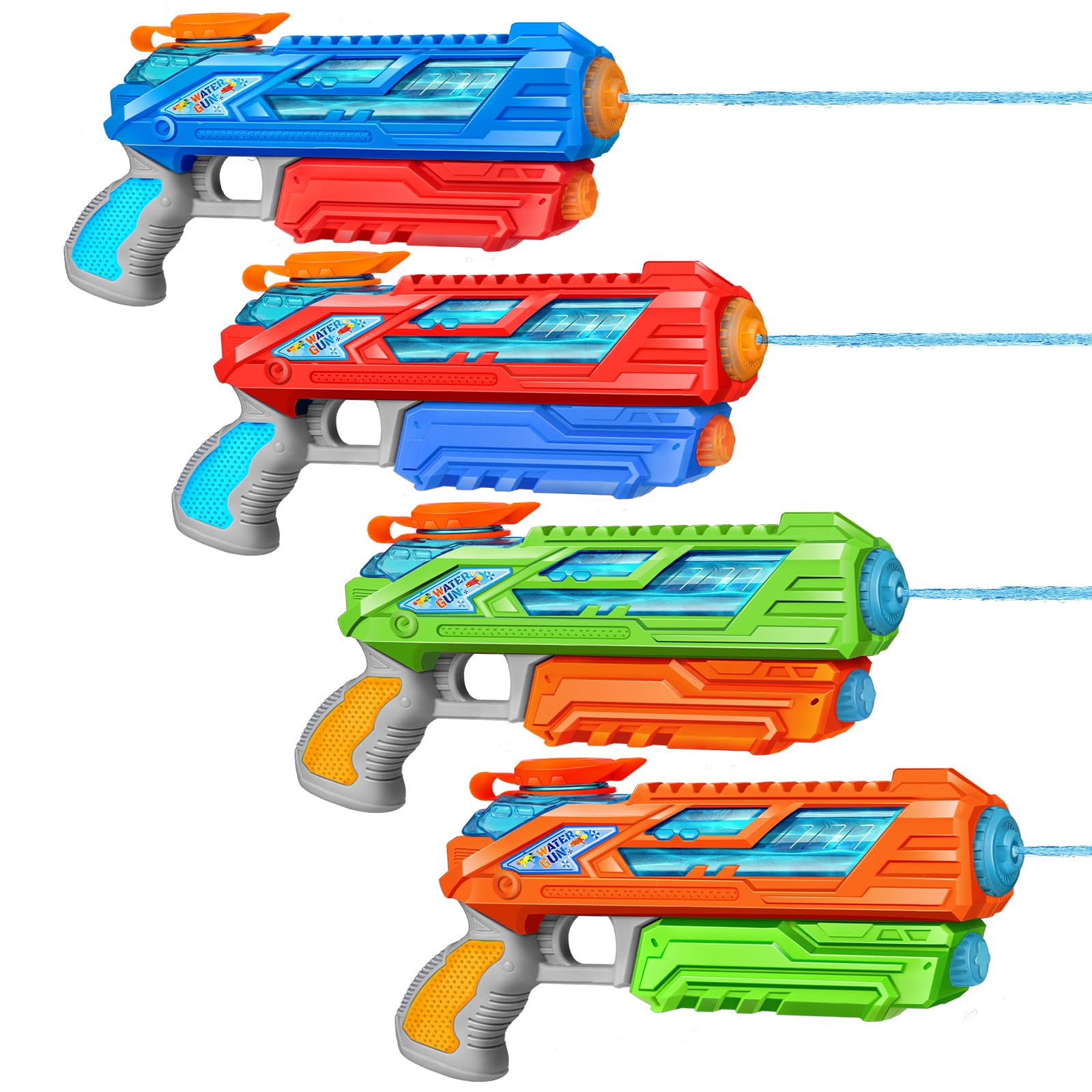 Photo 1 of RONSTONE Water Guns for Kids, Small Water Pistol Squirt Guns Water Blaster Toys for 3 Years Old and up Boys Girls Adults, High-Pressure Summer Outdoor Pool Beach Fun, 4-Pack Pump Action Water Gun