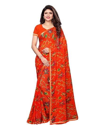 Kanchnar Womens Chiffon Printed Saree