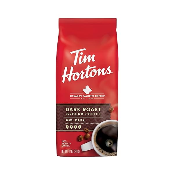 TIM HORTON’S 100% ARABICA DARK ROAST, GROUND COFFEE, 12 OUNCE