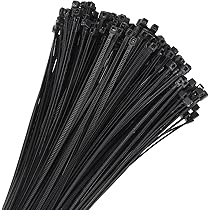 1000-Pack 4 Inch Black Nylon Zip Ties – 25lb Strength, UL Listed