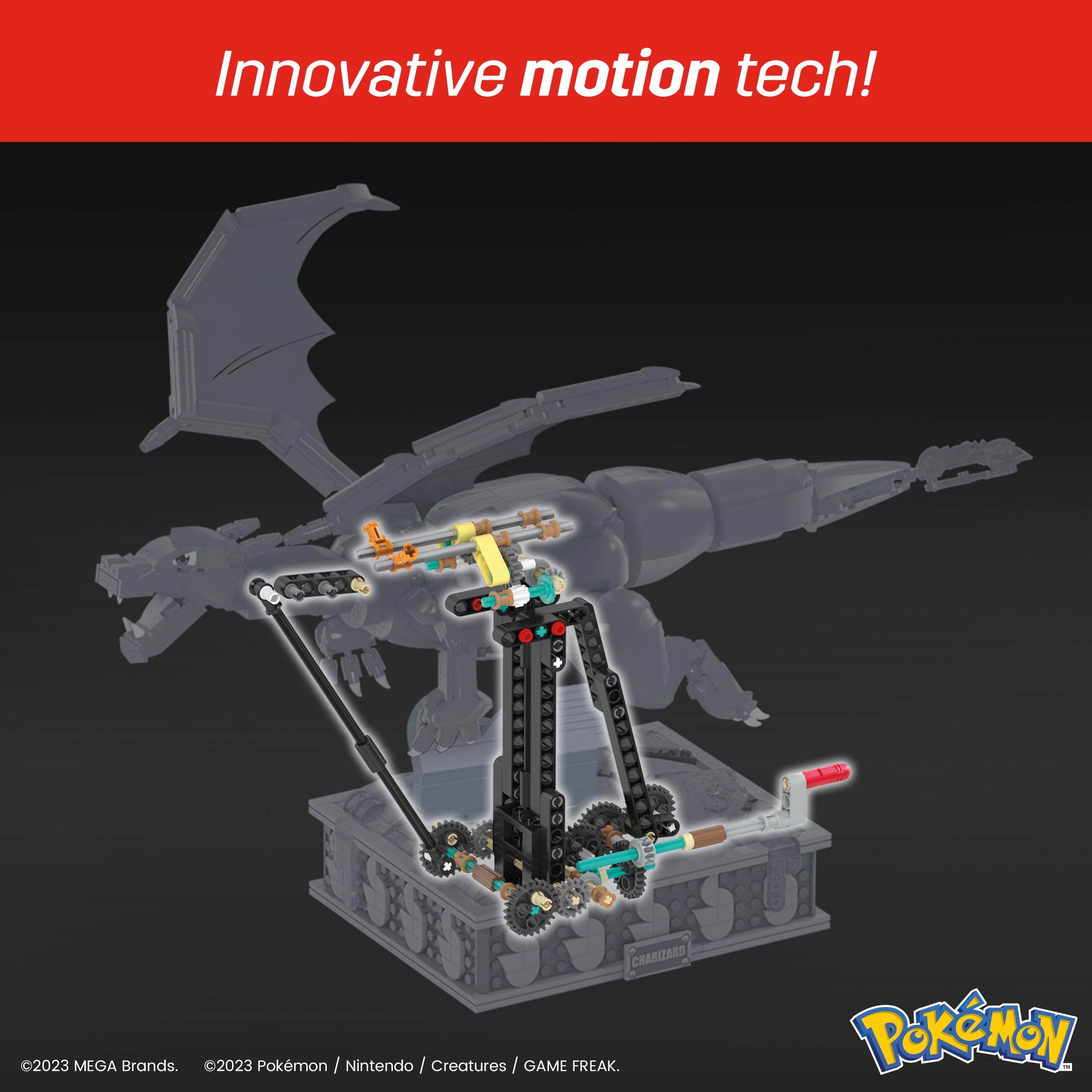 Mega Pokémon Glurak Actionfigur, 1664 Teile, zusammenbaubares, bewegliches Figur, Bauspielzeug, ca. 28 cm groß, ab 12 Jahre Sammelfigut, HMW05 4